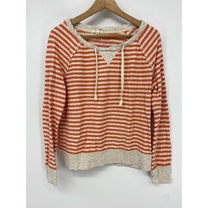 Caslon 100% cotton knit striped sweatshirt size Medium